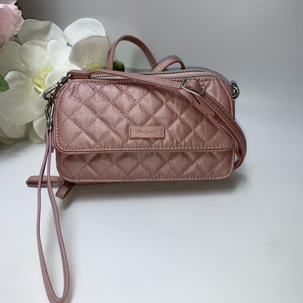 NEW Vera Bradley Nylon Organizer Crossbody Pink Small